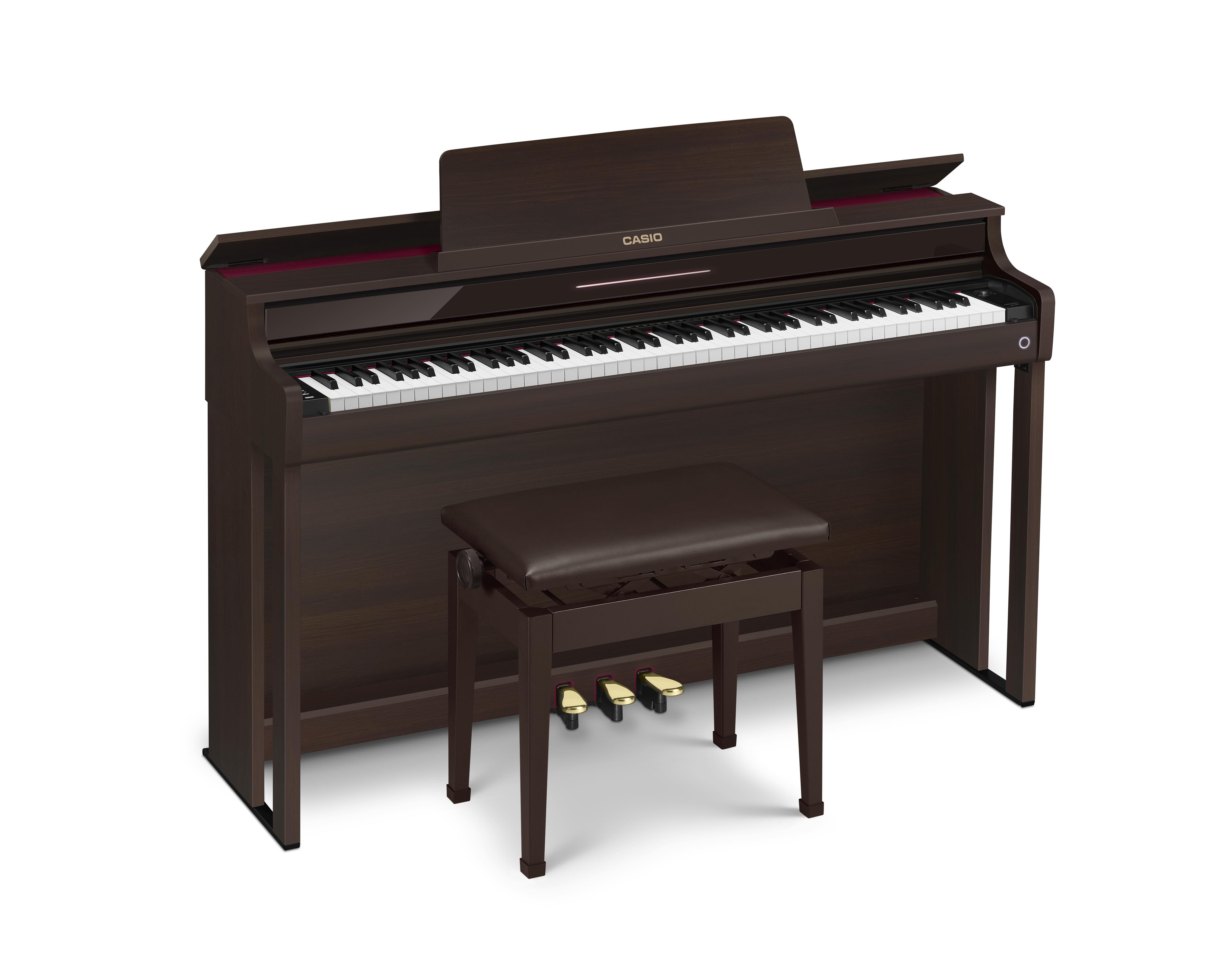 Casio Celviano AP-550 Digital Piano with 88 Wooden Keys and Matching Bench  - Brown