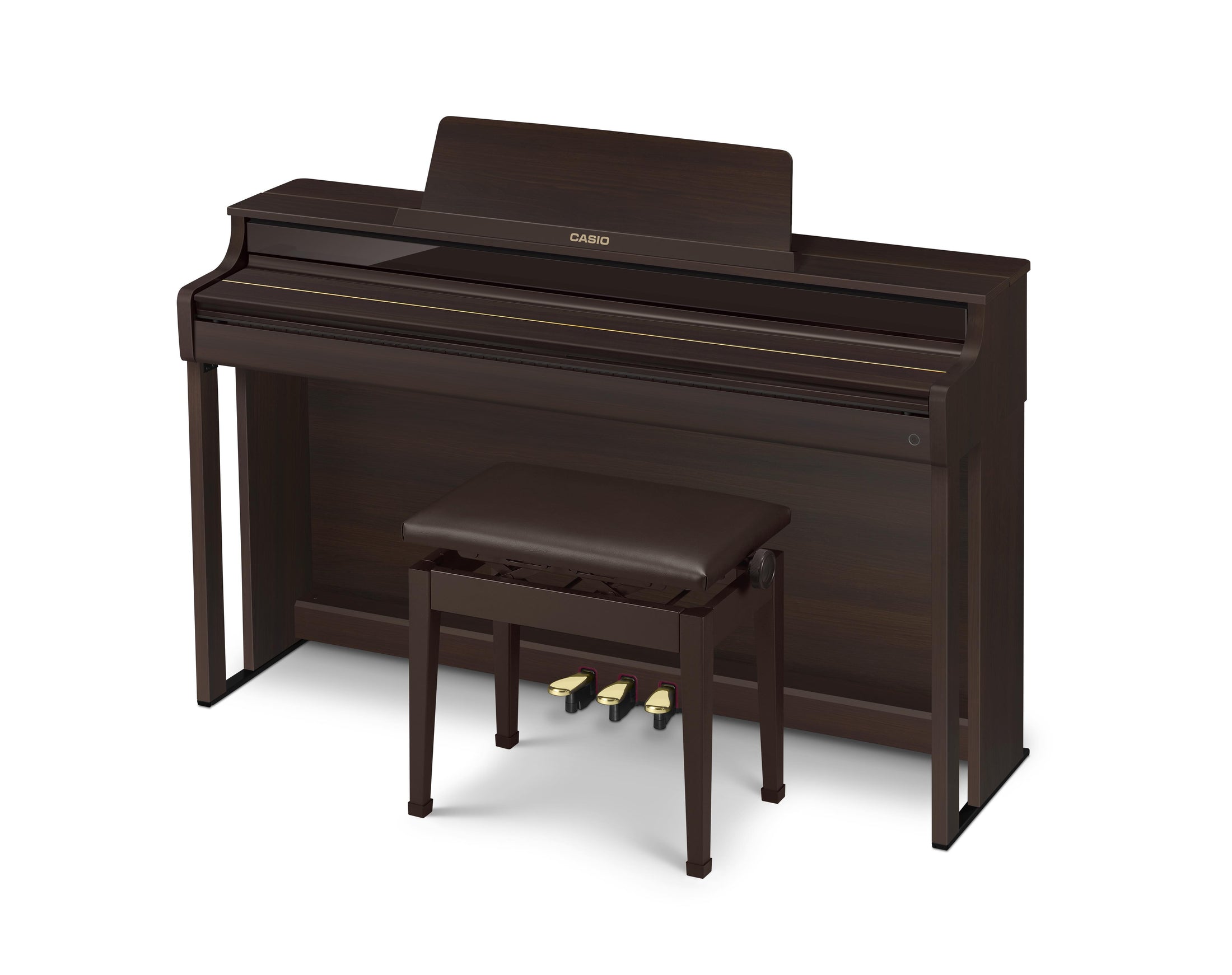 Casio Celviano AP-550 Digital Piano with 88 Wooden Keys and Matching Bench - Brown