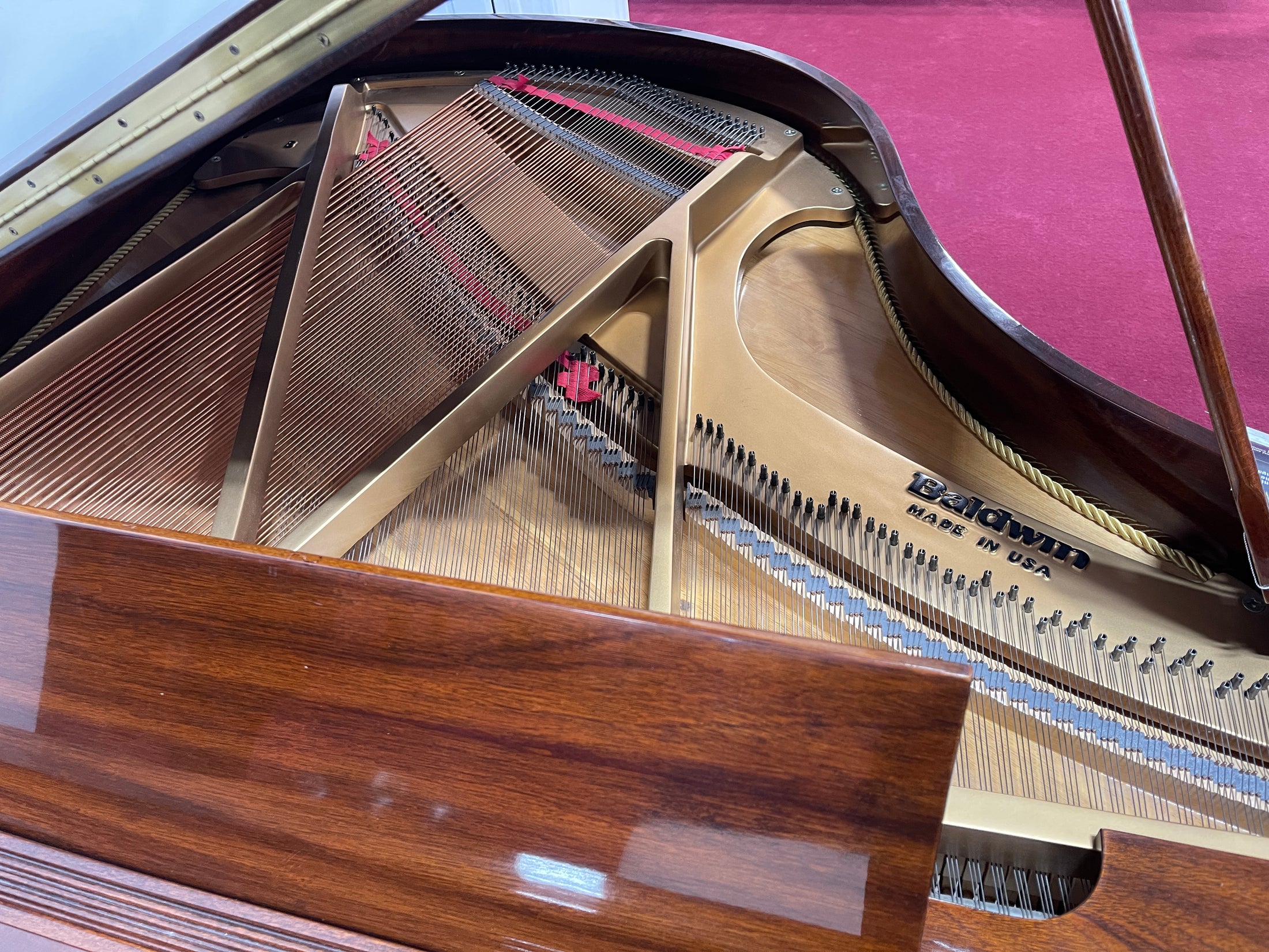 Baldwin Classic 4'10" Baby Grand Piano in Ribbon Cut Satin Mahogany Finish