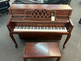 Load image into Gallery viewer, Bergmann Console Piano in Cherry French Provincial Design
