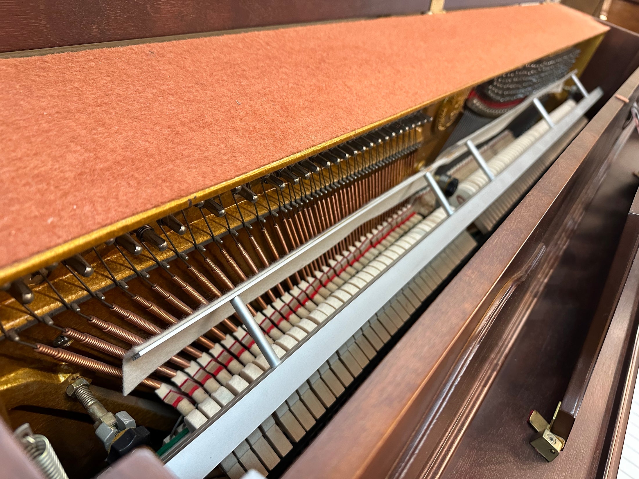 Bergmann Console Piano in Cherry French Provincial Design