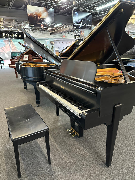 Steinway Model L 5'10" Grand Piano in Satin Ebony Art Deco Case