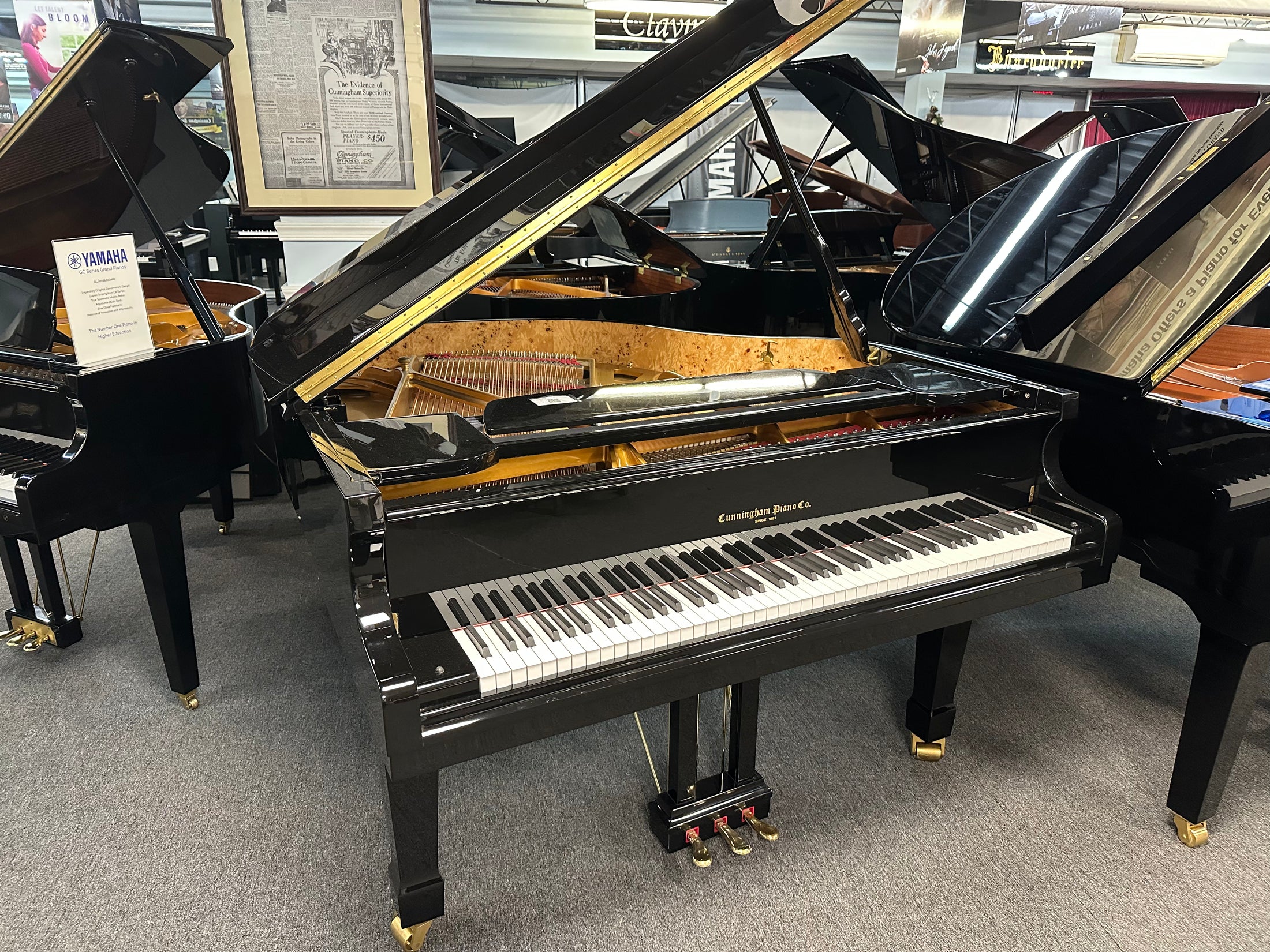 2019 Cunningham Baby Grand 5' Piano with PianoDisc IQ Player System