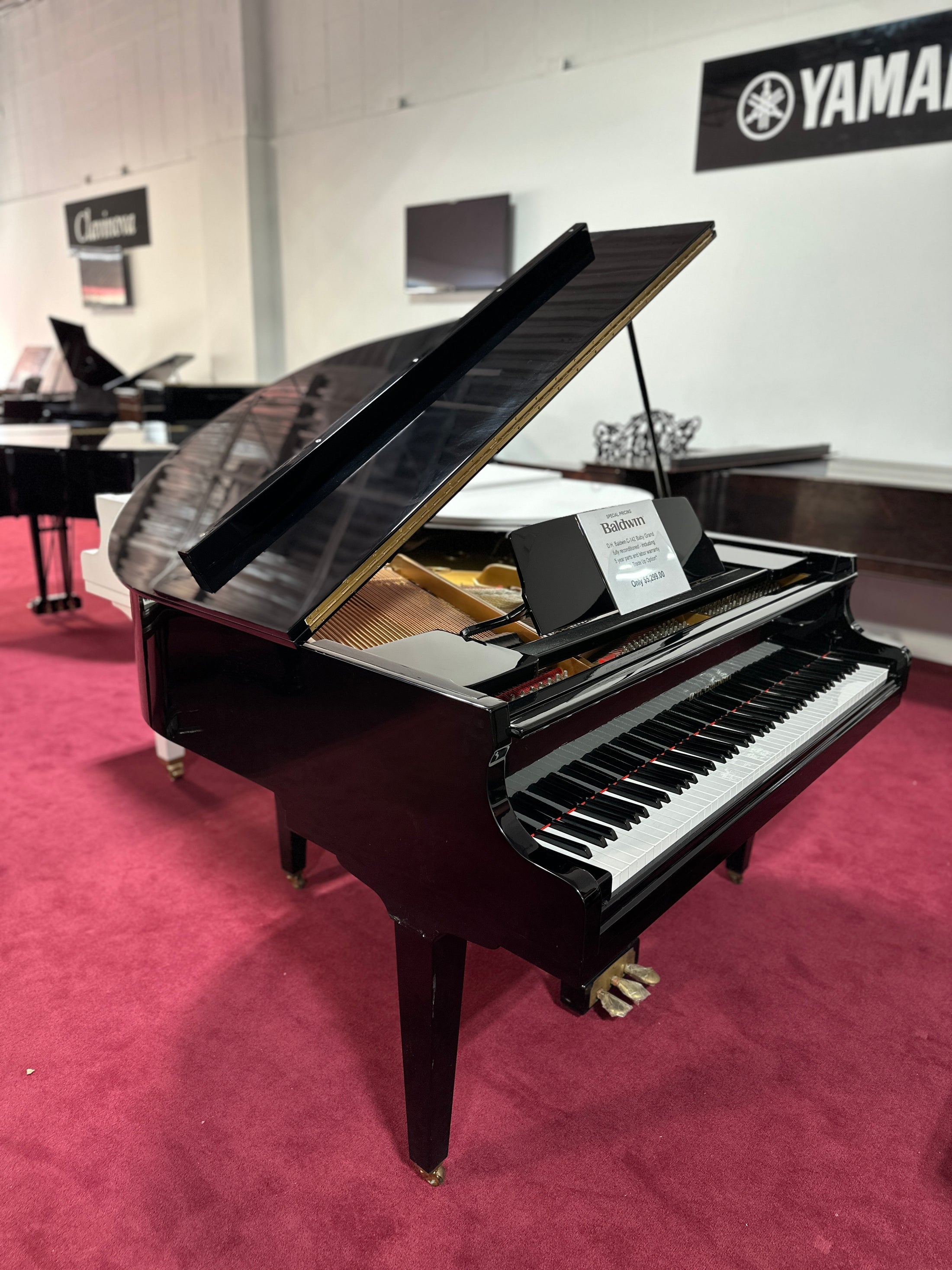 D.H. Baldwin C-142 4'8" Baby Grand Piano – Fully Reconditioned Polished Ebony Finish