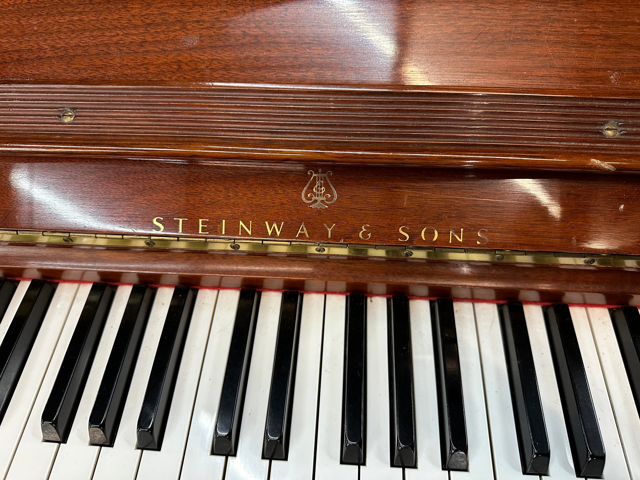 Steinway 45" Crown Jewel Design Mahogany Upright Piano