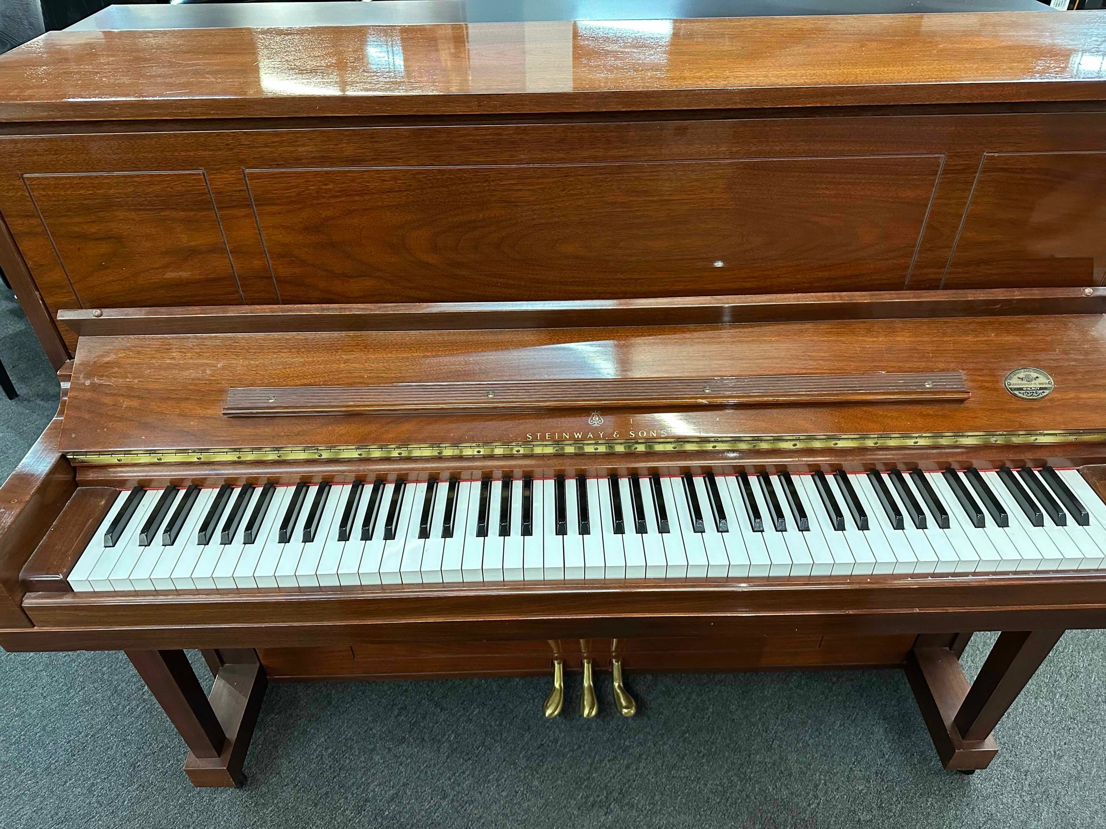 Steinway 45" Crown Jewel Design Mahogany Upright Piano