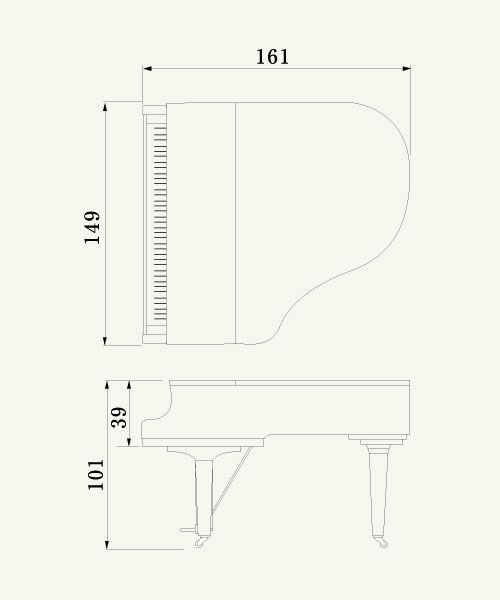 Yamaha C1X 5'3" Grand Piano In Polished Ebony