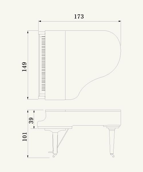 Yamaha DGC2 ENST 5'8" Grand Piano Disklavier In Ebony Polish