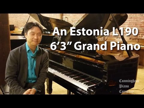 Estonia Model L190 6'3" Grand Piano in Polished Ebony Finish